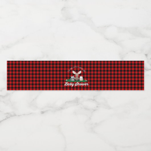 Woodland houthakker Baby shower rustieke dieren Waterfles Etiket (Enkel label)