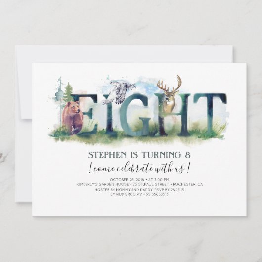 Woodland Huit - 8e anniversaire Invitation (Devant)