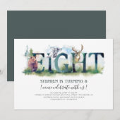Woodland Huit - 8e anniversaire Invitation (Devant / Derrière)