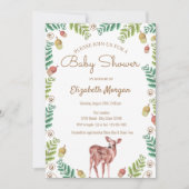 Woodland, Invitation de Baby shower de cerfs (Devant)