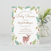 Woodland, Invitation de Baby shower de cerfs (Debout devant)