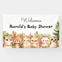 Woodland Joy Baby shower Welkom Spandoek