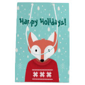 Woodland kerst medium cadeauzakje (Achterkant)