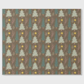Woodland kerstbomen Earth Tones Pattern Cadeaupapier (Vlak)