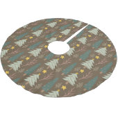 Woodland kerstbomen Earth Tones Pattern Kerstboom Rok (Gekanteld)