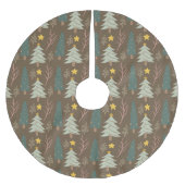 Woodland kerstbomen Earth Tones Pattern Kerstboom Rok (Voorkant)
