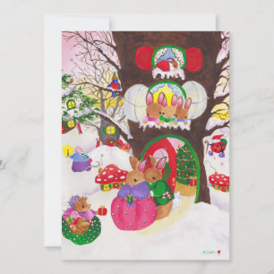 Woodland-kerstkaart Feestdagenkaart