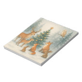 Woodland kerstKaart Notitieblok (Gedraaid)