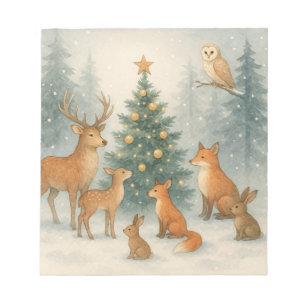 Woodland kerstKaart Notitieblok