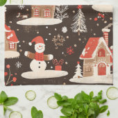  Woodland kerstpatroon (12) Theedoek (Gevouwen)