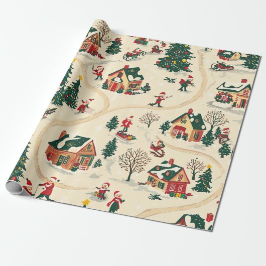  Woodland kerstpatroon (18) Cadeaupapier (Uitgerold)