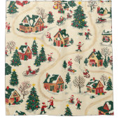  Woodland kerstpatroon (18) Douchegordijn (Voorkant)