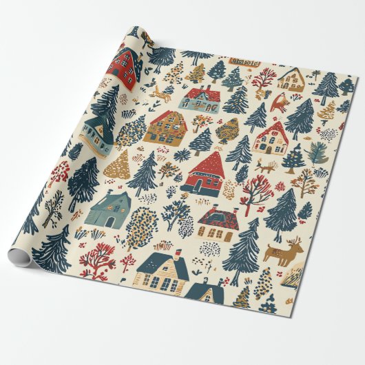  Woodland Kerstpatroon (20) Cadeaupapier (Uitgerold)