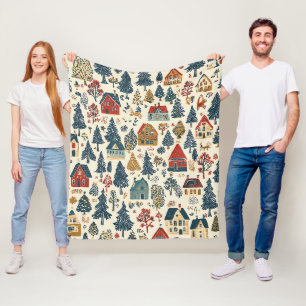  Woodland Kerstpatroon (20) Fleece Deken