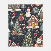 Woodland Kerstpatroon (5) Fleece Deken (Voorkant)