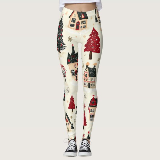  Woodland Kerstpatroon (9) Leggings (Voorkant)