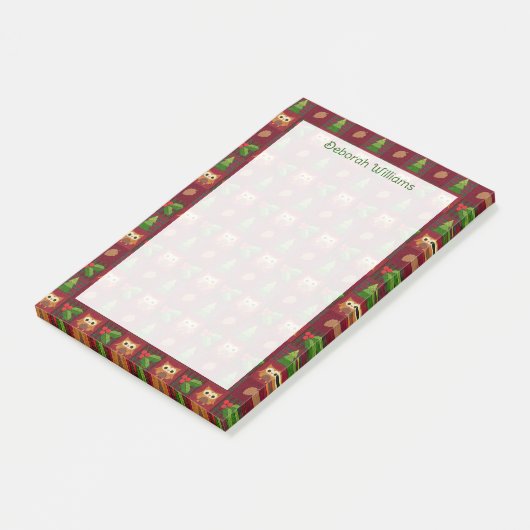 Woodland Kerstquilt look Speciaal Post-it® Notes (Schuin)