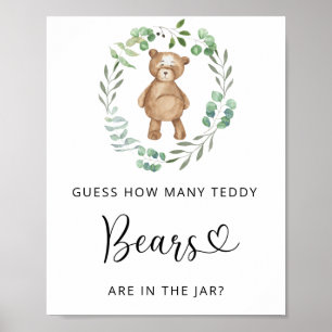 Woodland kleine beer raad hoeveel teddyberen po poster