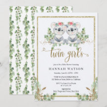 Woodland Koala Eucalyptus Pink Roses Baby shower