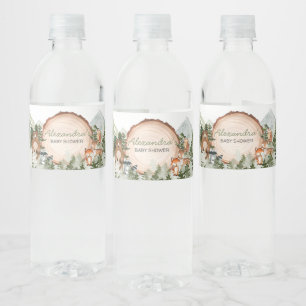 Woodland Laat het avontuur beginnen Baby shower Waterfles Etiket