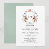 Woodland Laurel Crest Monogram Couples Shower Kaart (Voorkant / Achterkant)