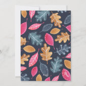 Woodland Leaf Pattern Thanksgiving Dinner Party Feestdagenkaart (Achterkant)