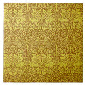 Woodland Leaves Gold Rabbit William Morris Pattern Tegeltje (Voorkant)