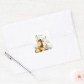 Woodland Little Moose Dank je wel Vierkante Sticker (Envelop)