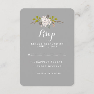 Woodland Love Floral Wedding Réponse RSVP
