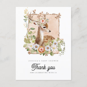 Woodland Manor Baby Shower Bedankkaartje Briefkaart