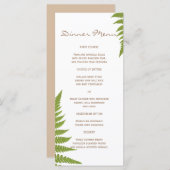 Woodland Mariage Fern Slim Dinner Menu (Devant / Derrière)