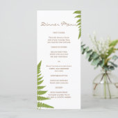 Woodland Mariage Fern Slim Dinner Menu (Debout devant)
