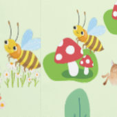 Woodland Meadow Nursery Wallpaper – Bunnies, Bijen Behang (Zoom)