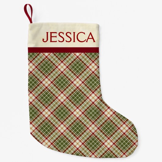 Woodland met kerstpatroonpatroonpatroon - Aangepas Kleine Kerstsok (Voorkant)