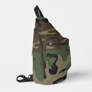 Woodland Militaire Camouflagepatroon Sling Bag