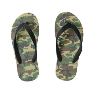 Woodland Militairy Camo Print Kinder Teenslippers