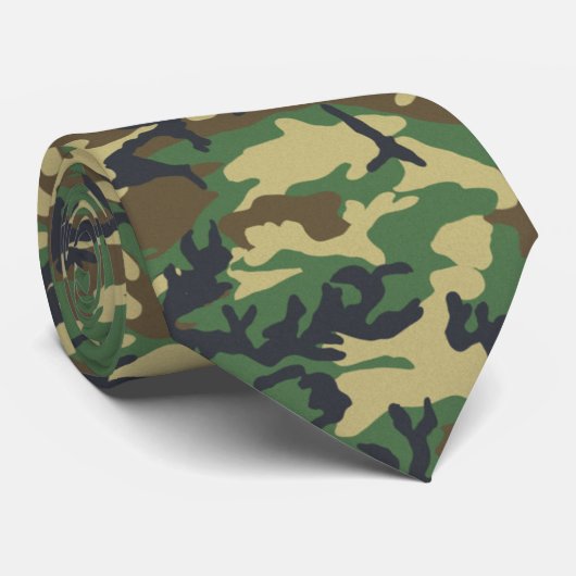 Woodland Militairy Camo Print Stropdas (Opgerold)