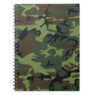 Woodland Military Green Camouflage Notitieboek