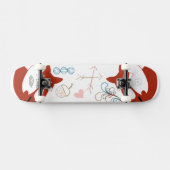 Woodland Modern Fox Arrows Acorn Leaf Pattern Skateboard (Horizontaal)