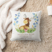 Woodland Moose Baby Birth Stats Coussin (Couverture)