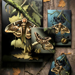 Woodland Moth Illustration Inpakpapier Vel
