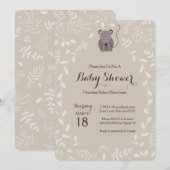 Woodland Mouse Baby shower Invitation Kaart (Voorkant / Achterkant)