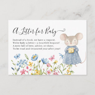 Woodland Mouse Floral Een brief aan het Baby showe Informatiekaartje