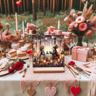 Woodland Mouse Romantische Tea Party Valentijn Feestdagenkaart