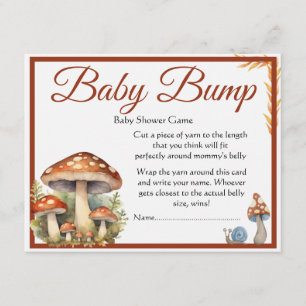 Woodland Mushroom Baby Bump baby shower Game Informatiekaartje