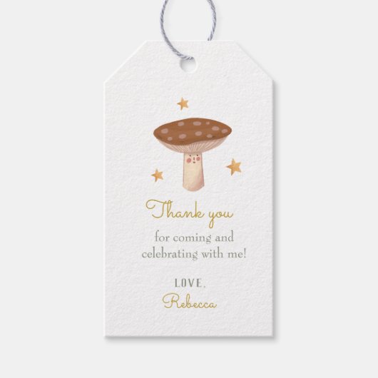 Woodland Mushroom Birthday Gift Labels Cadeaulabel (Voorkant)