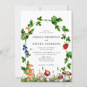 Woodland Mushroom Bosbruiloft Kaart