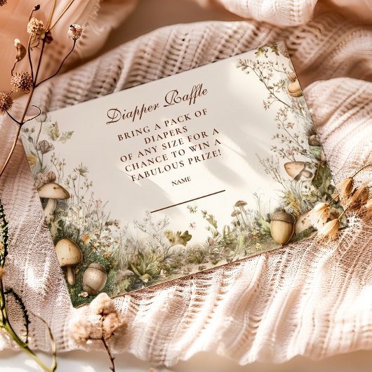 Woodland Mushroom Forest Diapper Raffle Informatiekaartje
