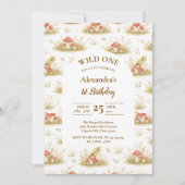 Woodland Mushroom Wild One Birthday Kaart (Voorkant)
