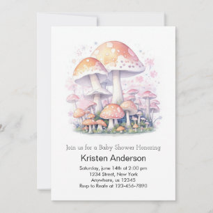 Woodland Mushroom Wonderland Meisje Baby shower Kaart